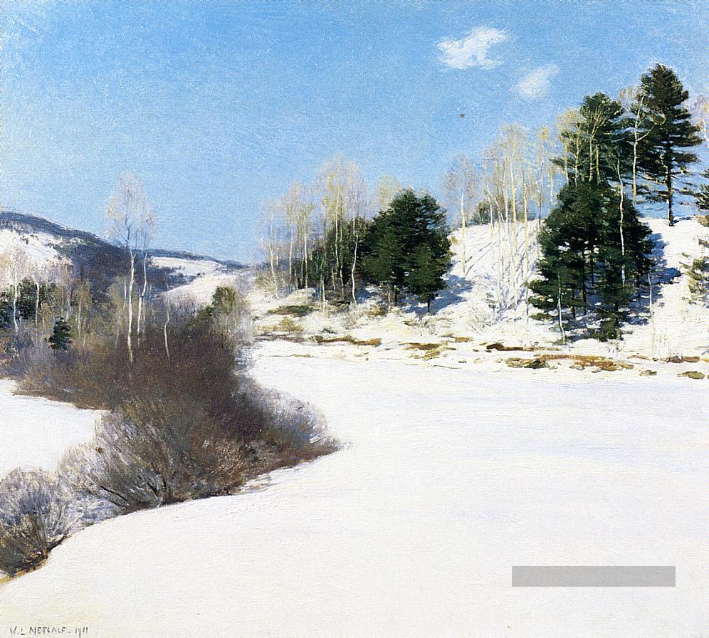 Chut du paysage hivernal Willard Leroy Metcalf Peintures à l'huile